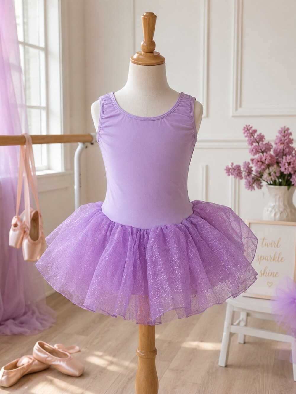 Shimmy Shimmy Lavender Ballet Tutu Dress Girls 7/8 Sparkle Dance Dress NWT